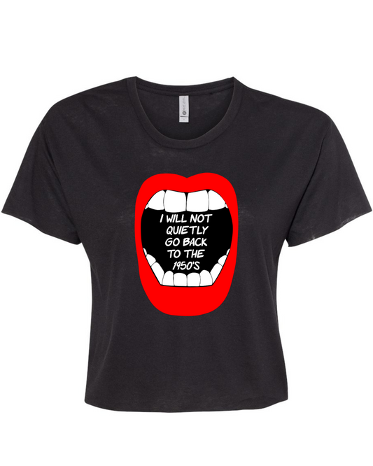 BACK TO THE 1950s- BLACK TEE (crop top)