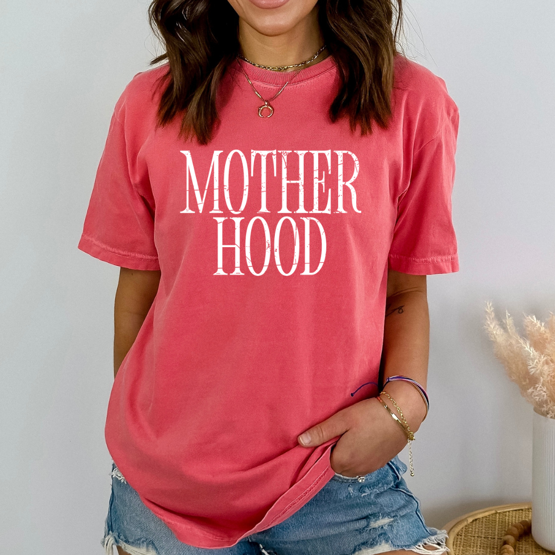 MOTHERHOOD DISTRESSED TEE- Watermelon