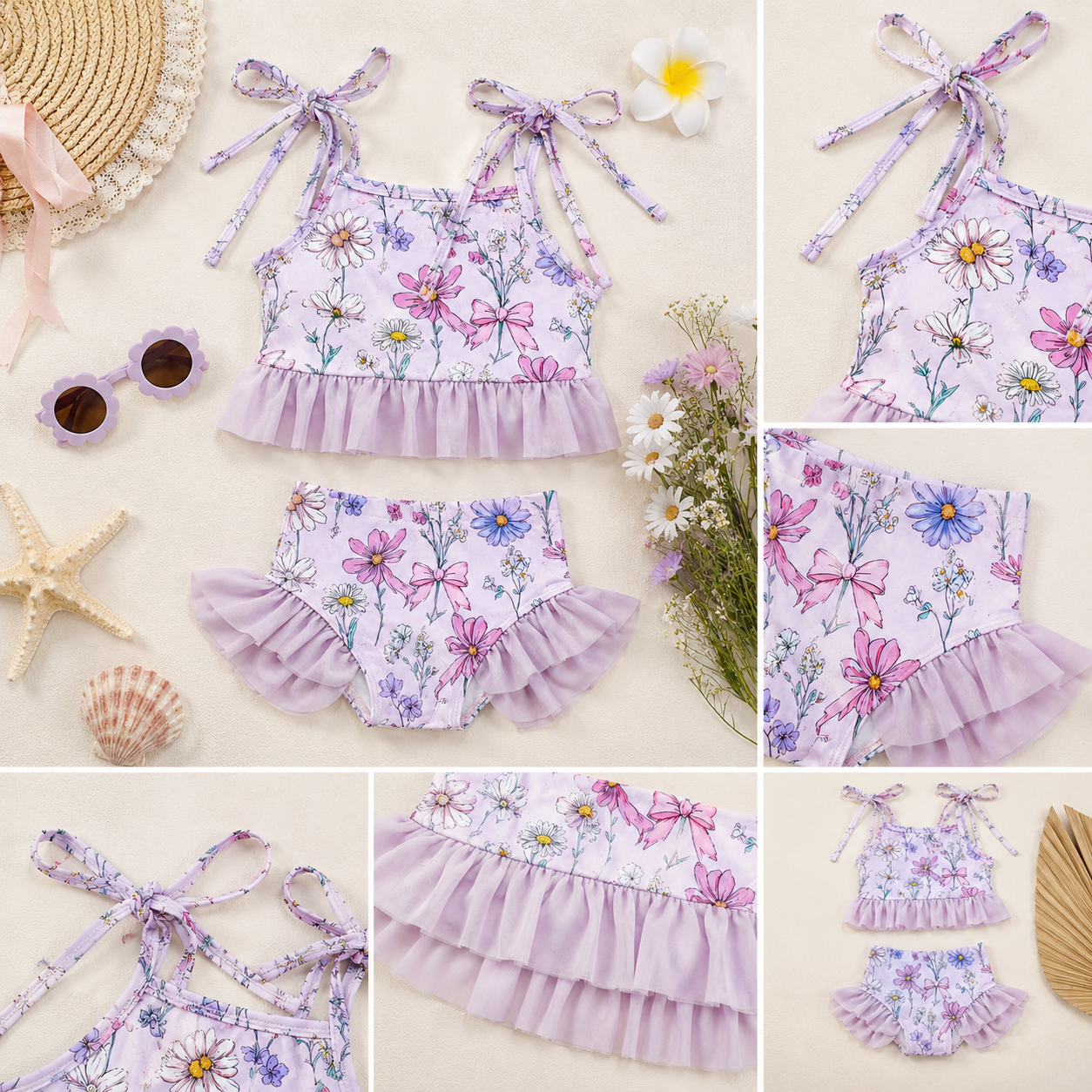 Lavender Lace Kid's Two Piece Swim