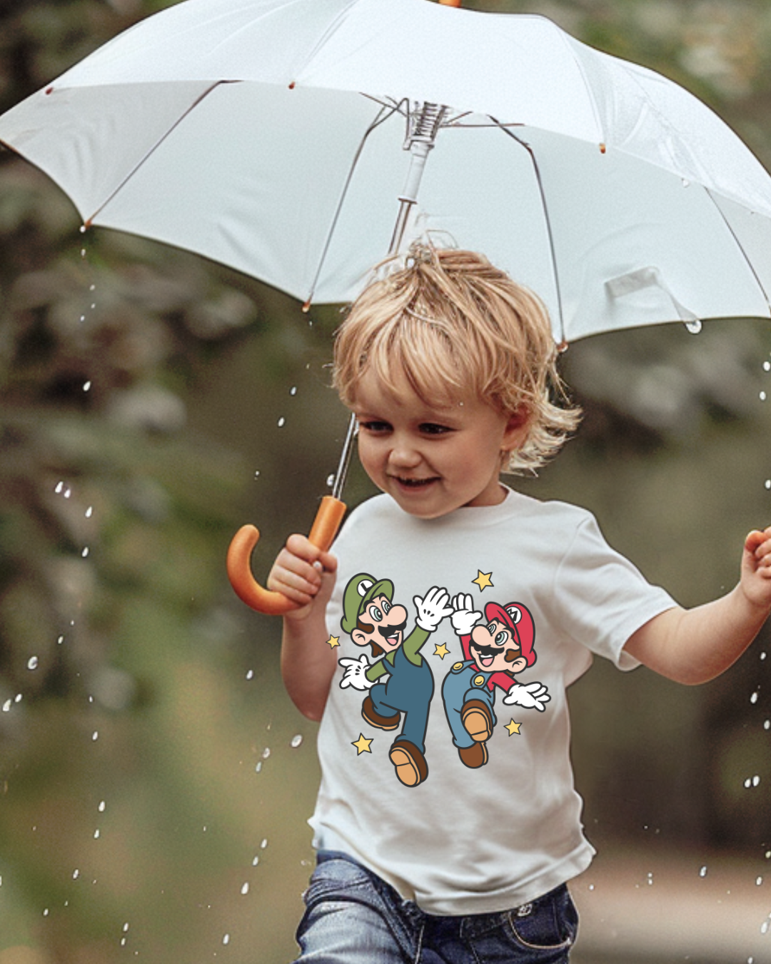 Mario Brothers - Ivory Tee (Kid's + Adult Options)