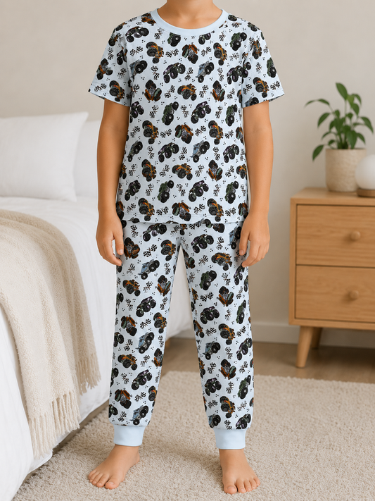 *** PRE-ORDER *** MONSTER TRUCK SHORT SLEEVE JOGGER SET