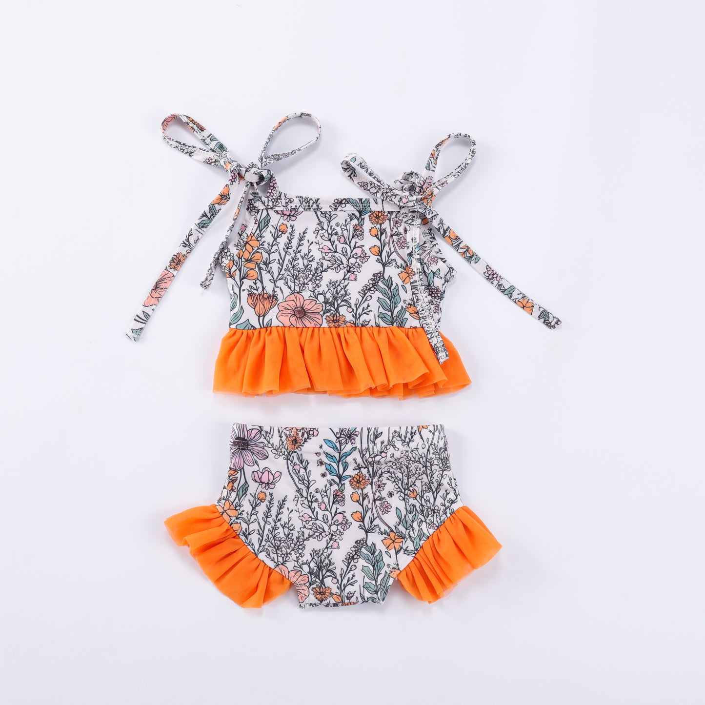 ORANGE Lace Kid's Two Piece Swim