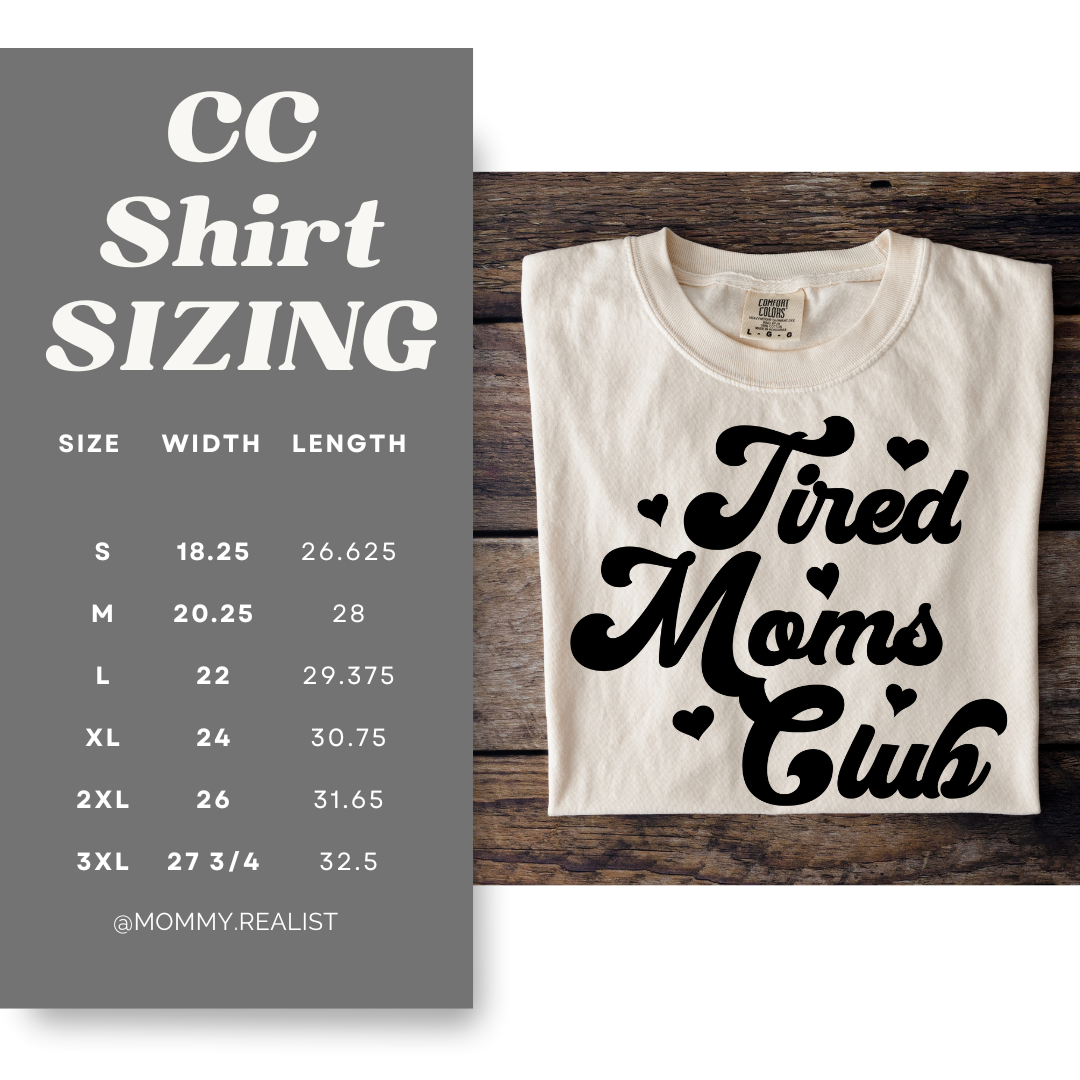 TIRED MOMS CLUB HEARTS - Ivory Tee