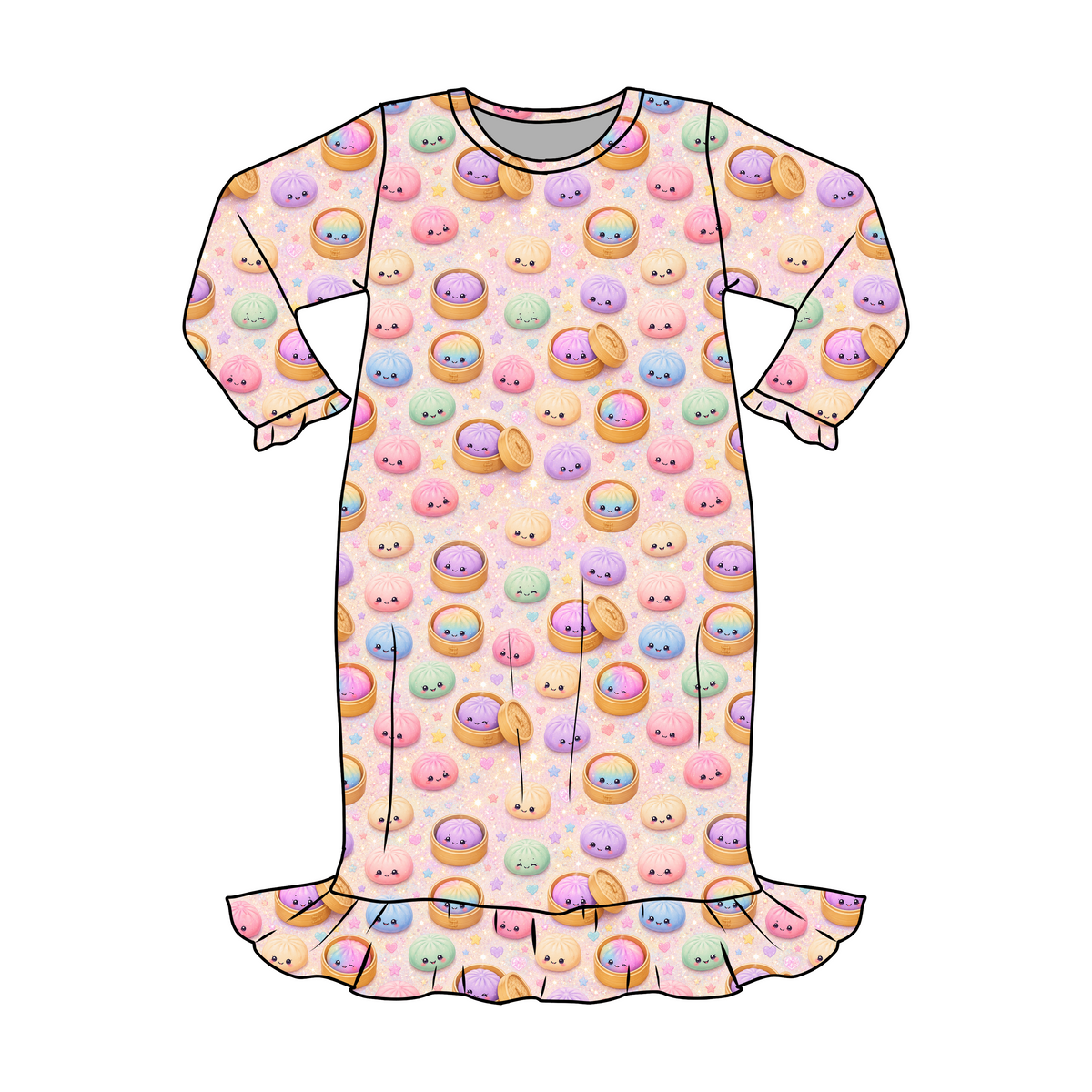 *** PRE-ORDER *** SQUISHY DUMPLINGS - LONG SLEEVE NIGHT GOWN